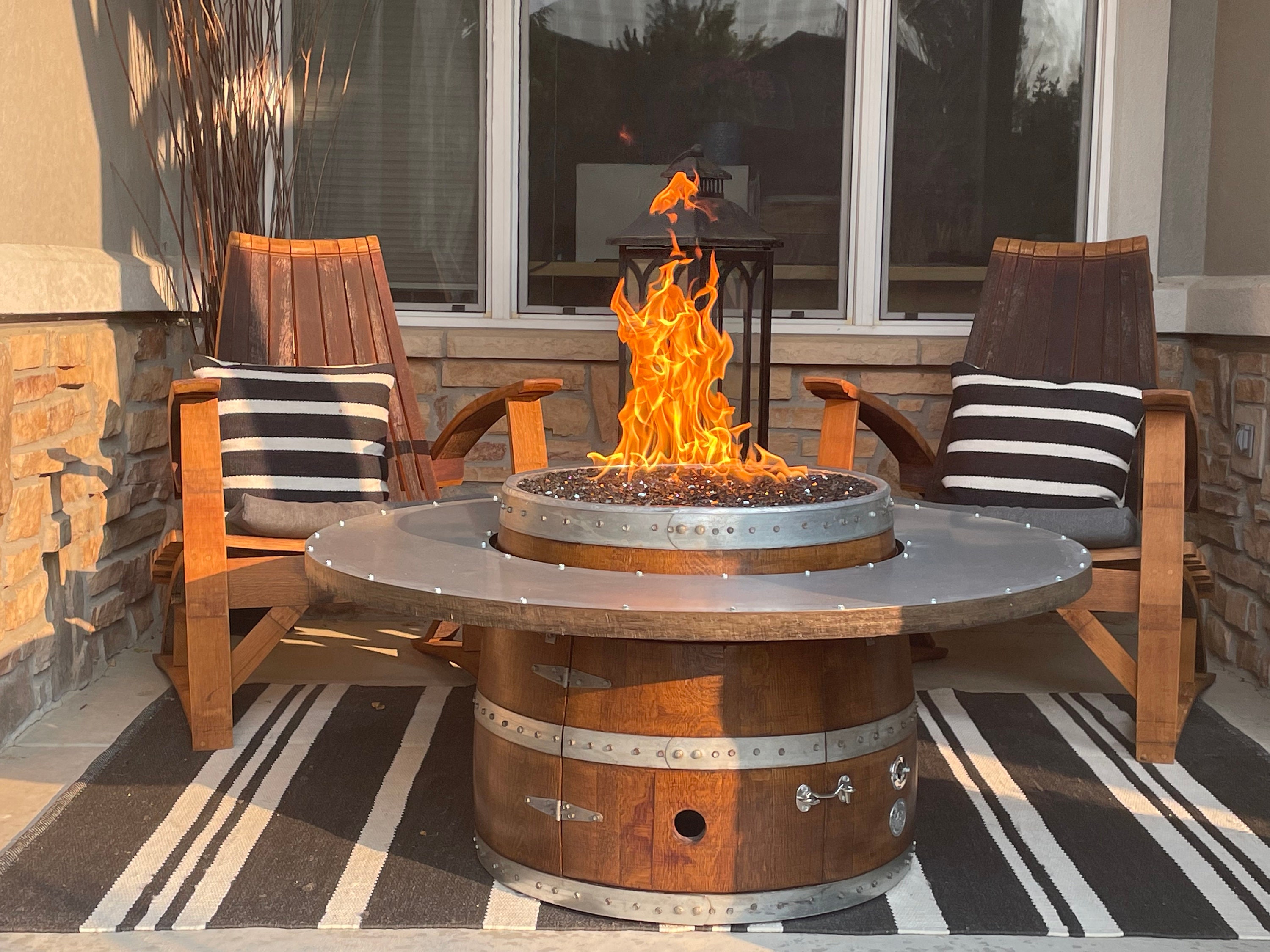 Vakollia Propane Fire Pit Table,44 Inch 55000 BTU Outdoor Gas Fire Pit Rectangular with Glass Wind Guard for Outside Patio Deck Gray-Aluminum 