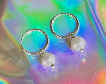 Pearl Hoop Earrings