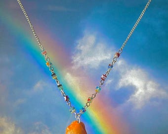 Orange Siren Seashell Necklace