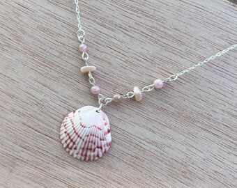 Strawberry Siren Seashell Necklace