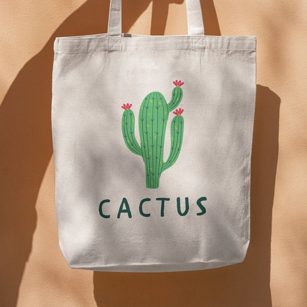 Cactus SVG PNG, Cactus Design, Tote Bag Svg, Trendy Tote Bag Svg, Tote Bag Design Svg, Cricut, Beach Bag Svg, Book Bag Svg, Canvas Bag Svg,