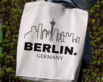 Berlin Silhouette SVG PNG, Germany Silhouette Svg, Tote Bag Svg, Trendy Svg, Tote Bag Design, Cricut, Svg for Bags, Beach Bag, Book Bag Svg