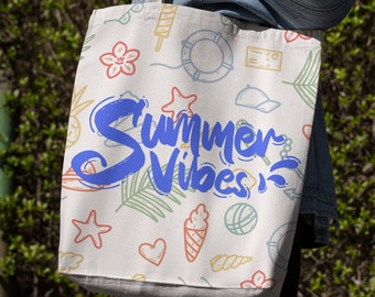 Summer Vibes SVG PNG, Summer Bag Svg, Summer Tote Bag Svg