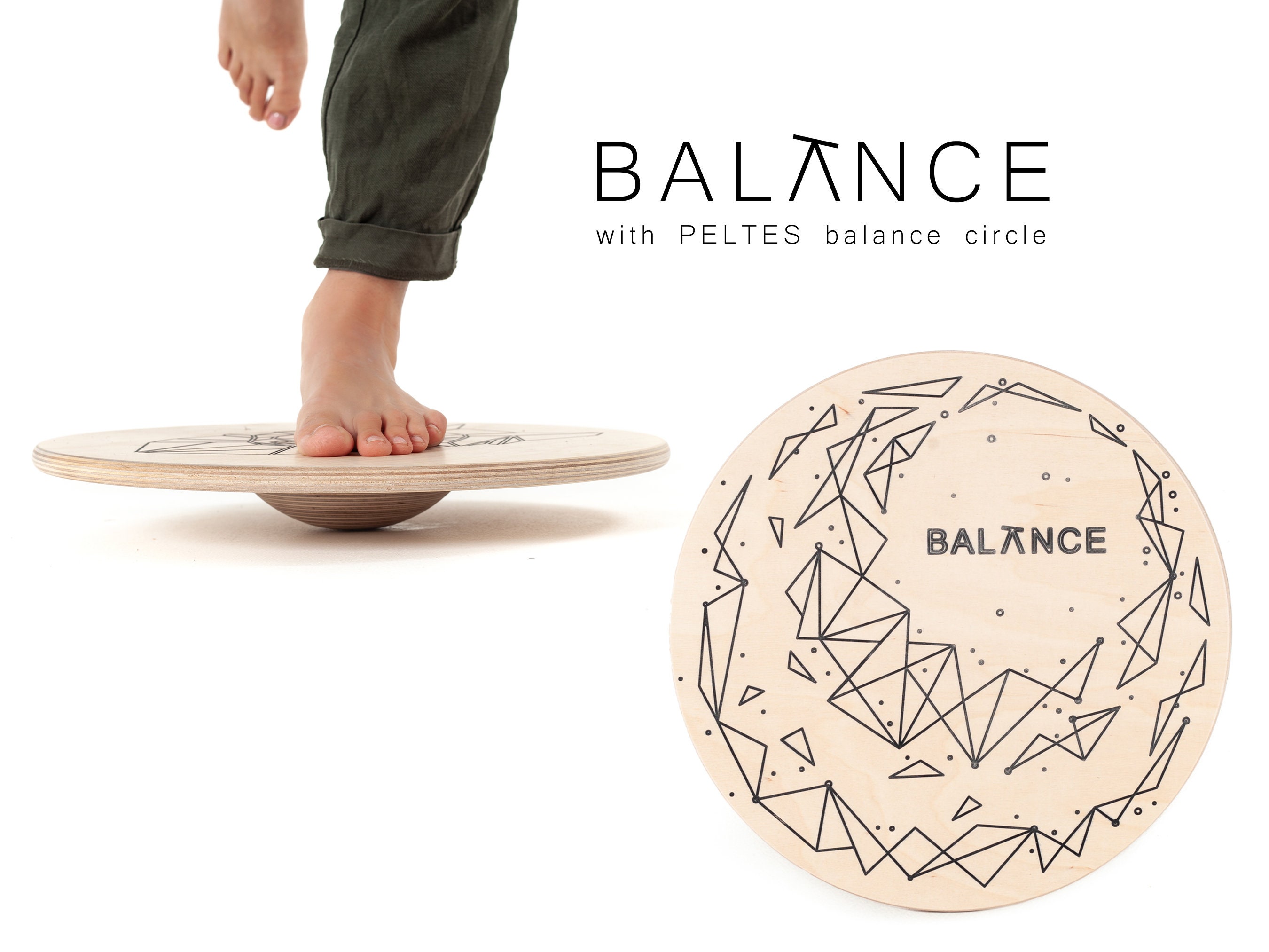PELTES BALANCE Wooden Circle Balance Circle Wobbly Board Wooden Balance Board Board Wobble Balance Fitness Etsy