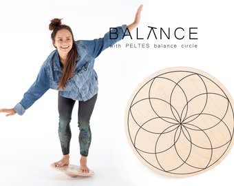 PELTES® MANDALA balance circle, wobbly board, wooden balance board, board, wooden circle, wobble, balance, fitness