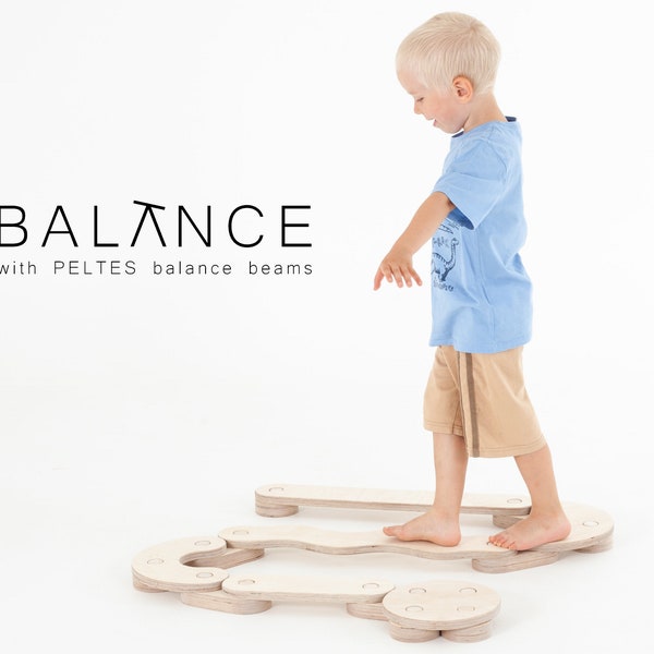 PELTES® Schwebebalken, Montessori Spielzeug, Balance Board, Montessori Möbel, Kleinkindgeschenk, Kinderbrettmöbel