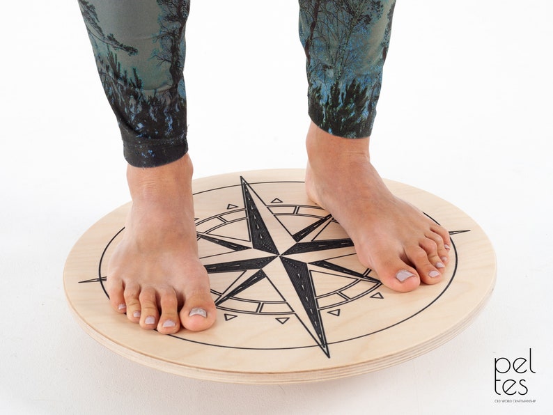 PELTES® COMPASS Balancekreis, Wackelbrett, Balance Board aus Holz, Brett, Holzkreis, Wackel, Balance, Fitness Bild 5