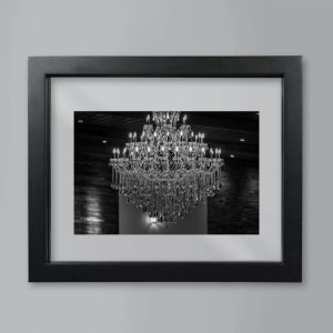 Chandelier Image Print, Black and White Chandelier, Home Decor Picture Frame, Chandelier Wall Hanging