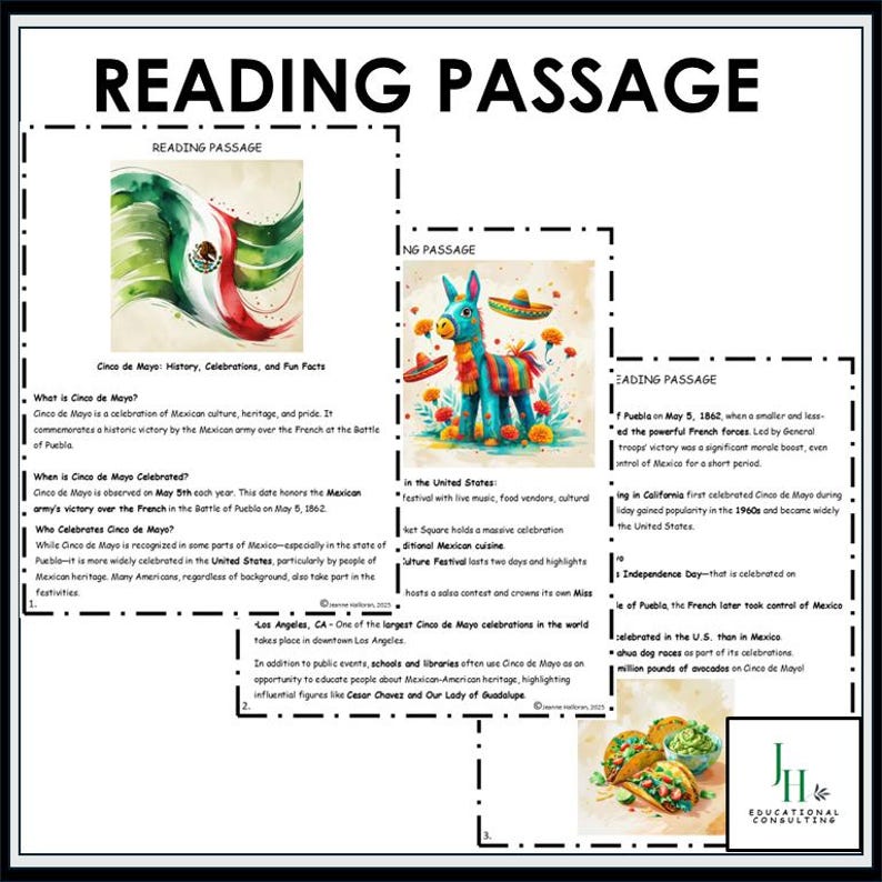 Cinco De Mayo Reading Comprehension Activities | Middle School ELA DOK ...