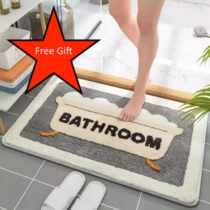 1pc Bathroom Rugs Mats 20x31.5 Water Absorbent Non-Slip Mat Used