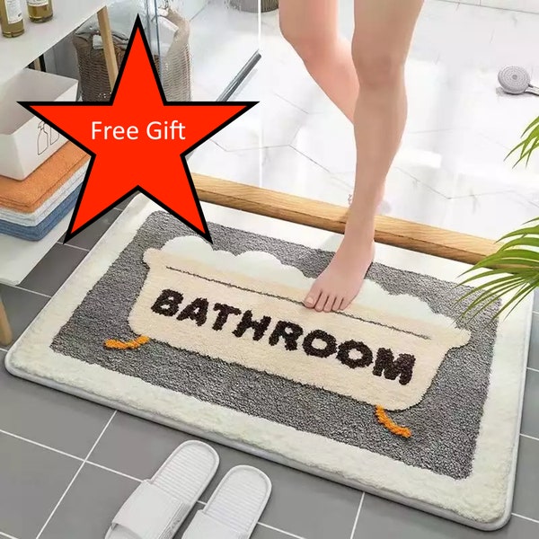 Bathroom Mat | Cute Bathroom Mat for Bathroom Door | Housewarming Gifts| Bathroom sign | Unique Bath Mat | Bath Rugs | Floor mat | 16x24 in