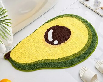 Avocado Shape Door Mat | Fruity Home Doormat for Kitchen, Bathroom, Kids Room, Living Room Mat | Welcome Doormat | Housewarming | 20x31.5 in