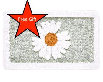 Daisy Door Mat | Cute Flower Doormat for Front Door, Bathroom, Kitchen, Bedroom, Hallway Mat | Welcome Doormat, Housewarming | 17.7 x25.4 in