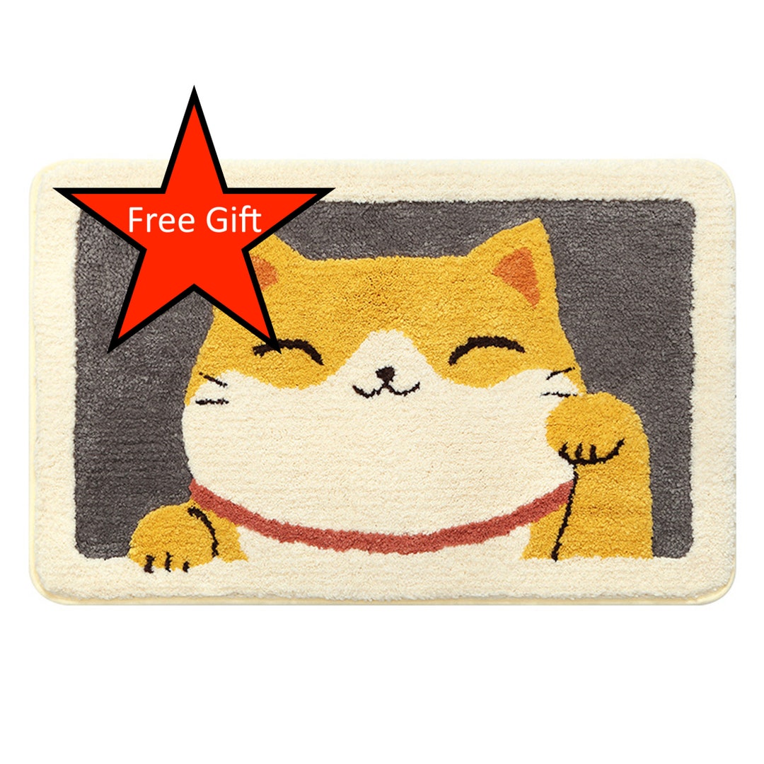 Set 2pack Cat Door Mat Cute Cat Doormat for Indoor, Front Door