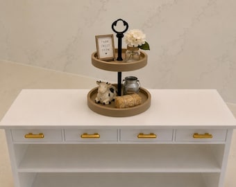 Alzata per vassoio a 2 livelli in scala 1:6 / supporto per dessert in miniatura / decorazione per vassoio in miniatura / accessori per casa delle bambole