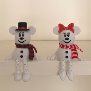 Mouse sitting snowman/ Mickey and Minnie sitting snowman/ Disney christmas decor/ all shipments to the USA are tariff & duties prepaid