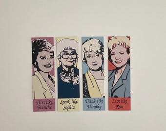The Golden Girls Bookmarks/ Dorothy/ Sophia/Blanche/Rose/ golden girls gifts/all shipments to the USA are tariff & duties prepaid