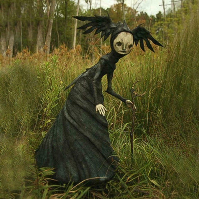 Halloween Witch Figurine Statue Resin Creepy Witch Sculptures Etsy Canada