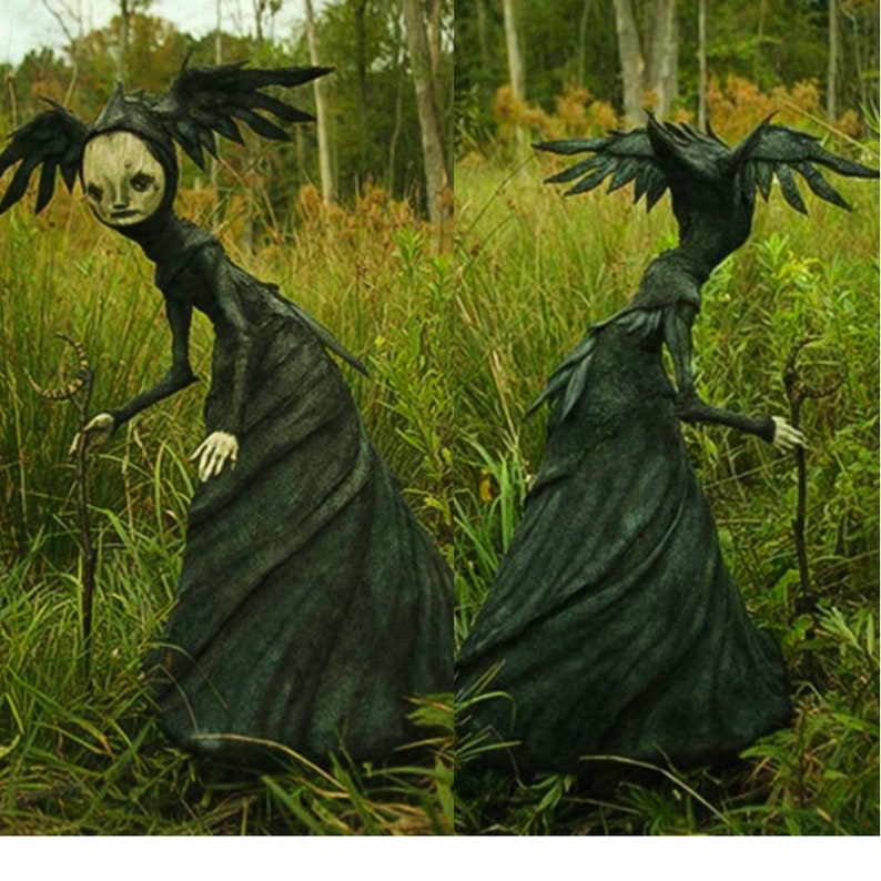 Halloween Witch Figurine Statue Resin Creepy Witch Sculptures Etsy
