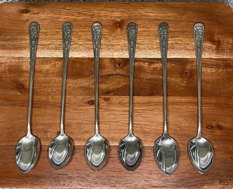 Vintage Gordon Gin 8 Long Spoon Etsy