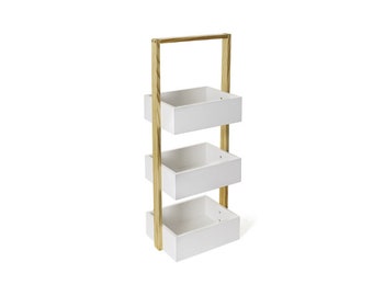 3-Tier Wood Bathroom Shelves, Bedroom Standing shelf, Storage Unit for Kitchen, Office, Living Room (25,6 x 18,4 x 67 cm)