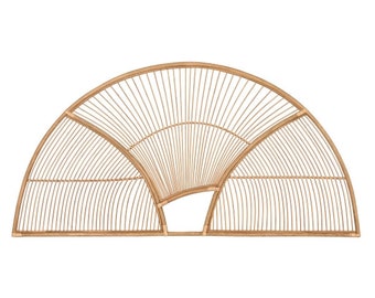 Rattan-Kopfteil, Wandmontage, natürliches Finish (160 x 2 x 80 cm)