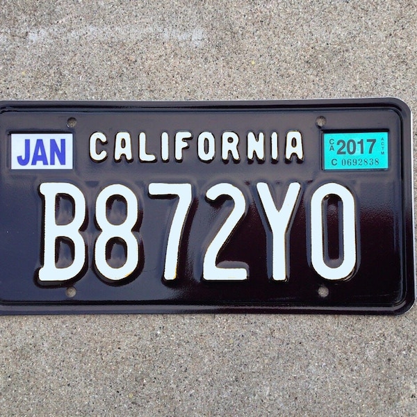 Black and White License Plate California Etsy