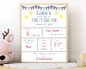 First Day Of School Sign Printable First Day Of School Personalized First Day of School Sign Reusable School Memories First & Last Day PDF