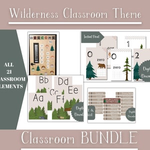Wilderness Classroom Decor Bundle, Wilderness Classroom Theme Bundle, Classroom Decorations, Printables for Teachers, Classroom Door Decor
