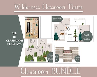 Wilderness Classroom Decor Bundle, Wilderness Classroom Theme Bundle, Classroom Decorations, Printables for Teachers, Classroom Door Decor