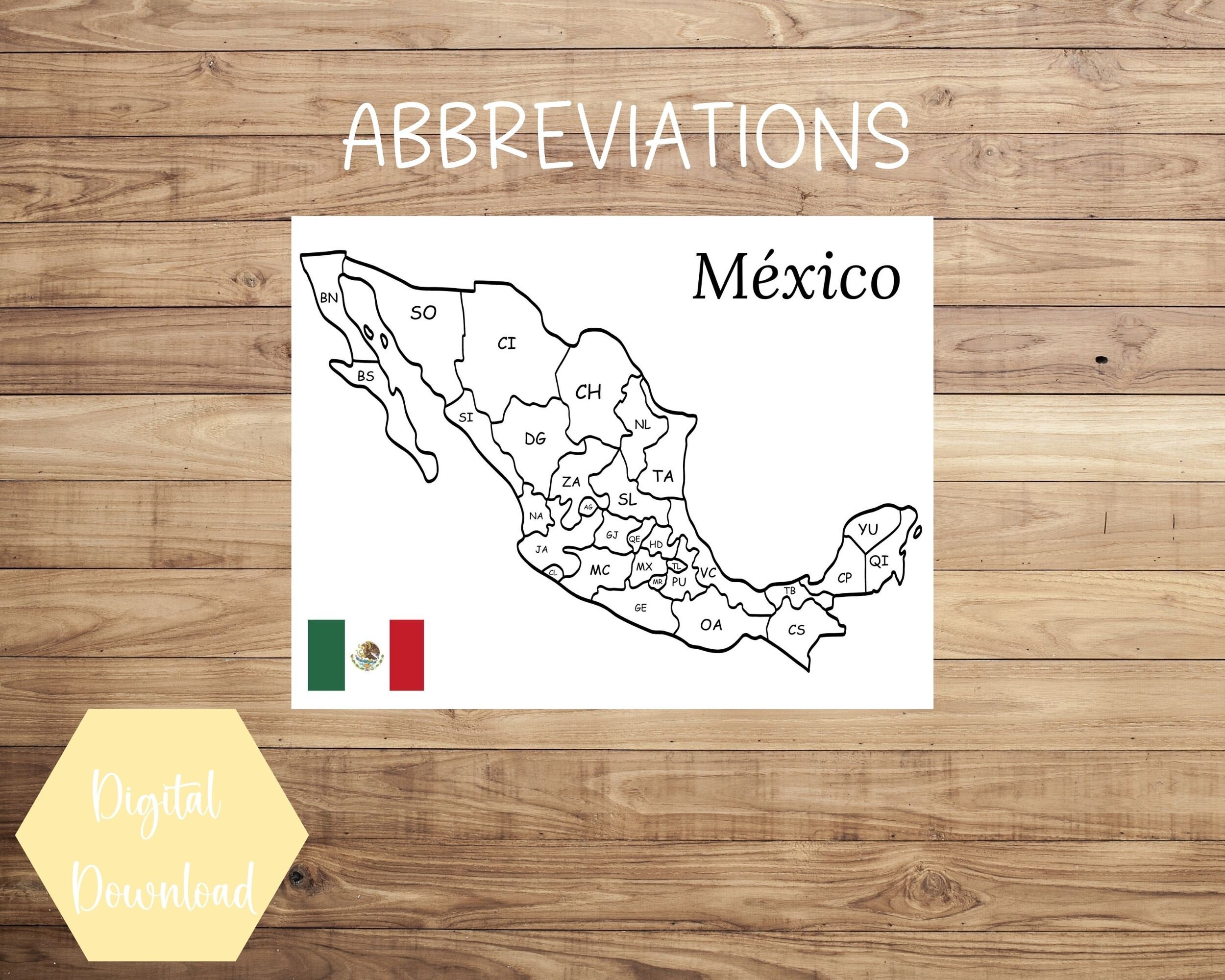 Mexico Map Printable Sales Map - Il Fullxfull.5153287778 Tsly 