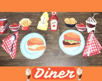 Diner Pretend Play, Pretend Play Food, Preschool Printable, Kindergarten Printable, Toddler Activity, Preschool Activity, PreK Printable,