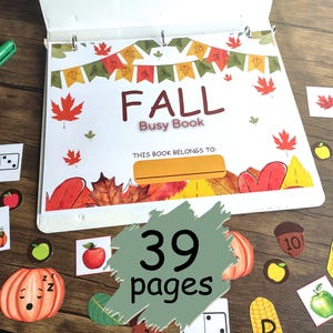 Fall Busy Book Printable Toddler Fall Homeschool Activities Preschool Fall Learning Binder Fall Printable Autumn Preschool PDF Download