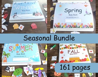 Seasonal Busy Book Bundle: Preschool Learning Binder (PDF)