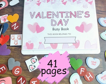 Valentines Busy Book Printable Valentines Busy Book Preschool Learning Binder Homeschool Preschool Valentines Printable Worksheets PDF