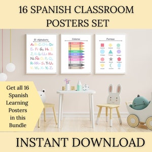 Spanish Learning Posters, Preschool Posters, learn months, learn the days, Educational Posters, Classroom Decorating, Homeschool wallart