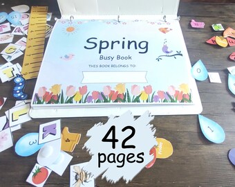 Spring Busy Book Printable Spring Busy Book Preschool Learning Binder Homeschool Preschool Printable Worksheets Download Seasonal PDF