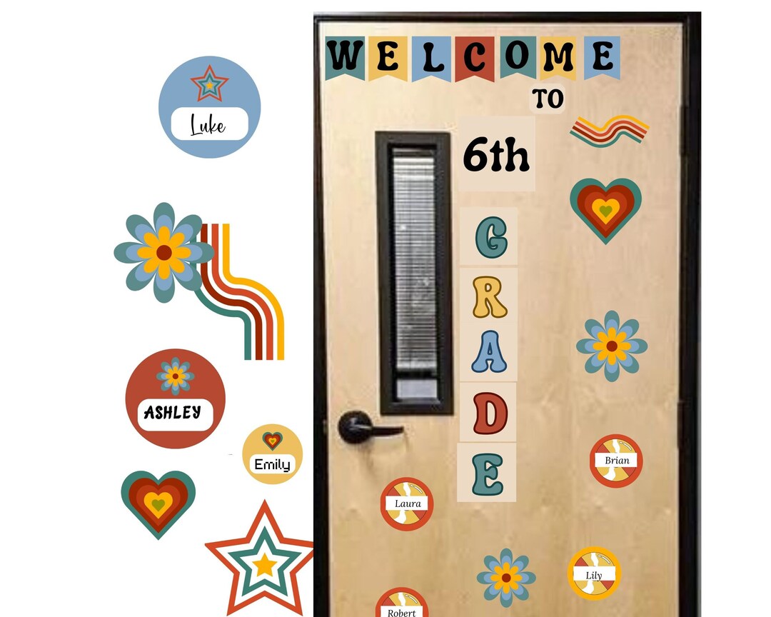 Custom Classroom Retro Groovy Theme Classroom Decorations Etsy