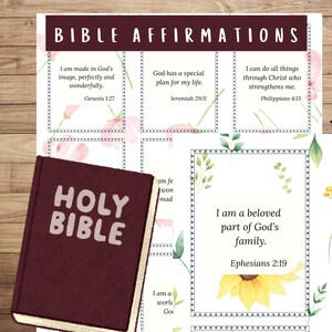 Affirmations chrétiennes pour les adolescents Affirmations imprimables Affirmations bibliques quotidiennes Affirmations bibliques Affirmations bibliques imprimables PDF