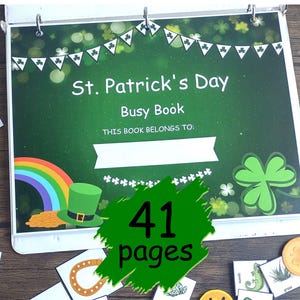 St. Patricks Day occupé livre imprimable St Patricks Day occupé livre préscolaire apprentissage cartable école à la maison préscolaire feuilles de travail imprimables PDF