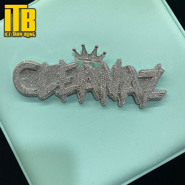 Iced Out Pendant Custom Bail Etsy