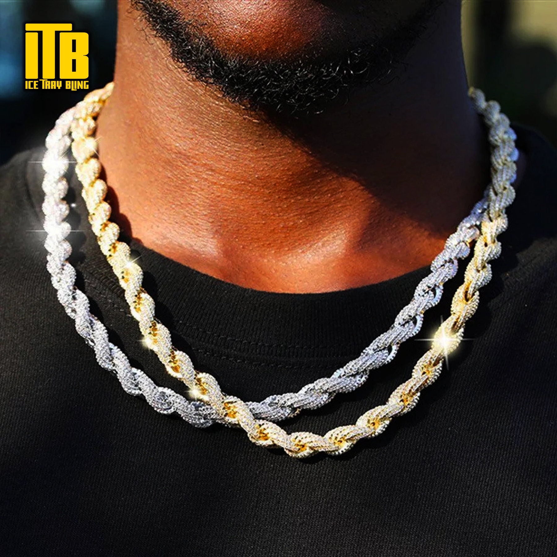 Full Iced Out Bling Eagle Rhinestone Rope Chain Gold Color