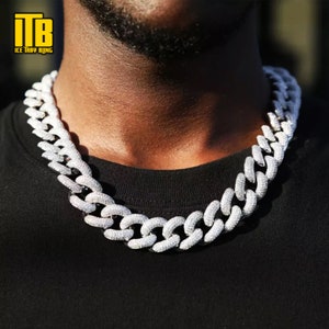 Hip Hop 12MM Heavy Lightning Prong Cuban Chain Iced Out AAA+