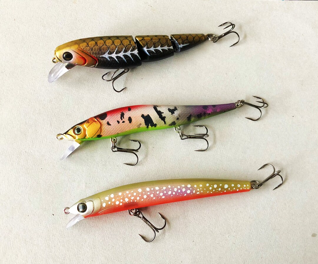 Custom Painted Jerkbait, Stick Bait, Bass Fishing Lure, Topwater