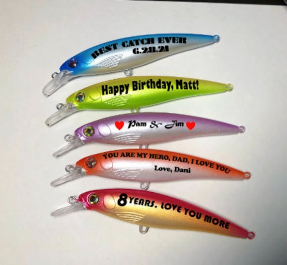 4.5'' Personalized Lures Unique Fishing Gifts for Weddings and Birthdays 