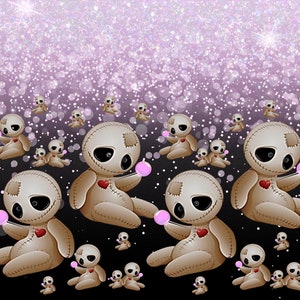 Glitter Pink Voodoo Love 20oz Skinny/Straight Tumbler Wrap - PNG, Sublimation