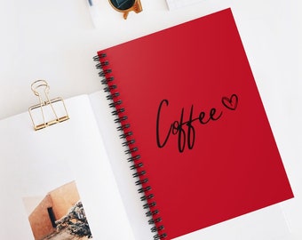 Red Coffee Spiral Notebook - Ruled Line