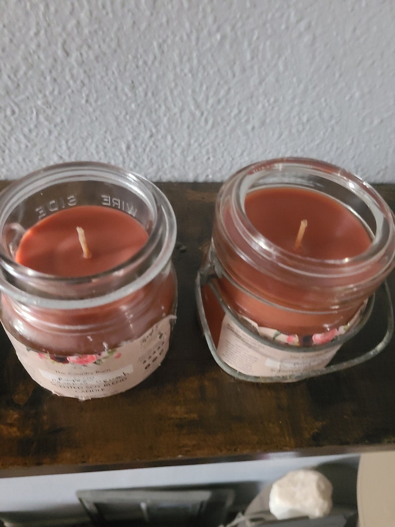 10 Oz Antique Glass Jars With Pumpkin Carmel Crunch Scented Candles - Etsy