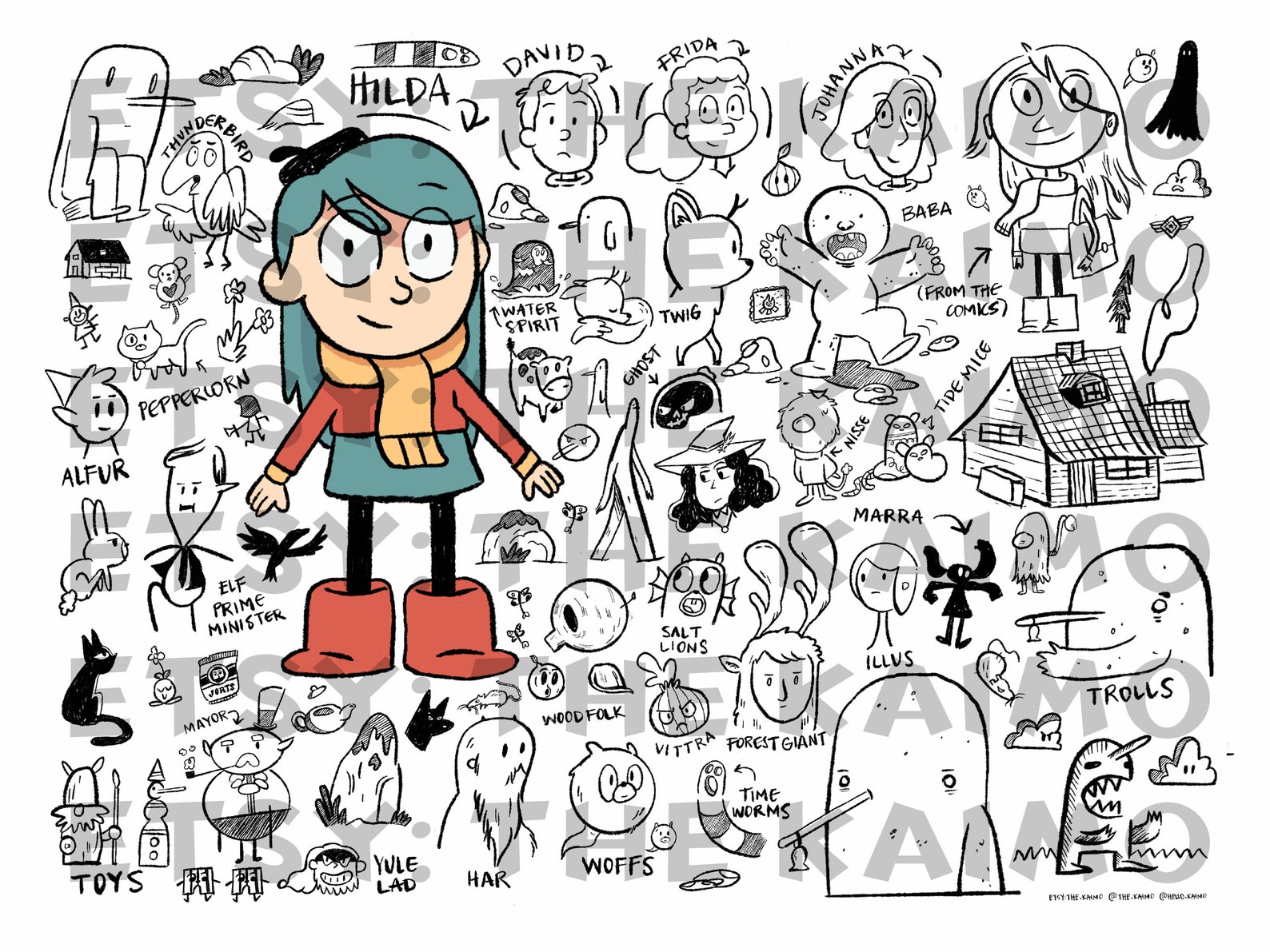 Coloring Page Inspired by Netflix's Hilda Letter Size | Etsy