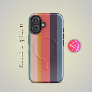 Premium iPhone Case Custom Retro Pulse Bold Striped Pattern, Abstract Modern Colorful Aesthetic for iPhone 16, 15, 14, 13 Plus Max & Mini